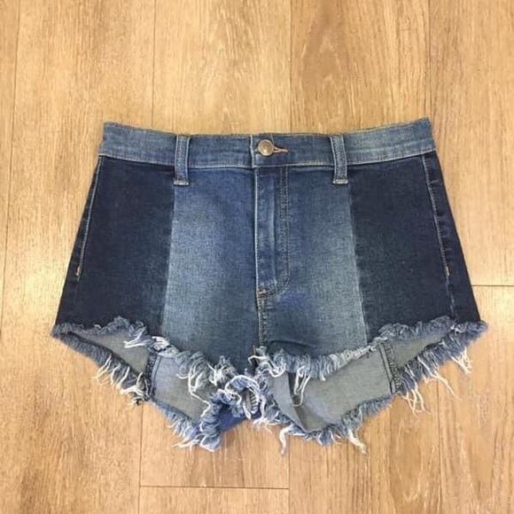 Trendy patchwork denim shorts - Picture 4 of 6